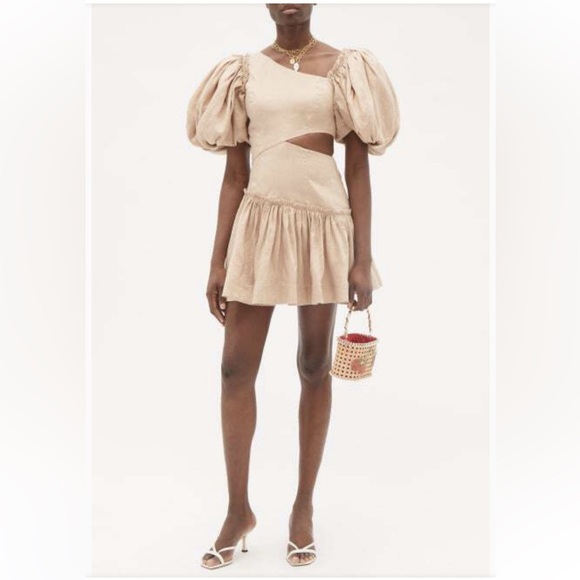 Aje Dresses & Skirts - Aje tan Chateau cutout mini dress
